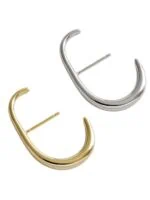DAKA-925-Sterling-Silver-With-Smooth-Simplistic-C-Geometric-Stud-Earrings-4