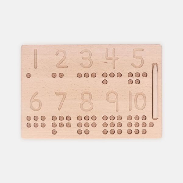 Tabla contadora de números hecha en madera, juguetes montessori